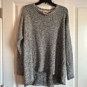Philosophy Marled Crewneck Sweater in Black and White